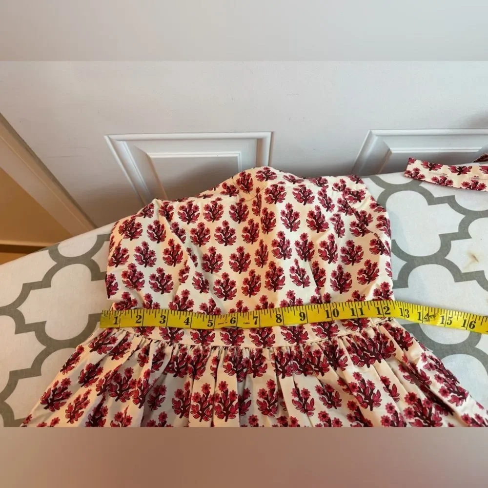 J.Crew Embroidered apron dress in block print NWT Size 0